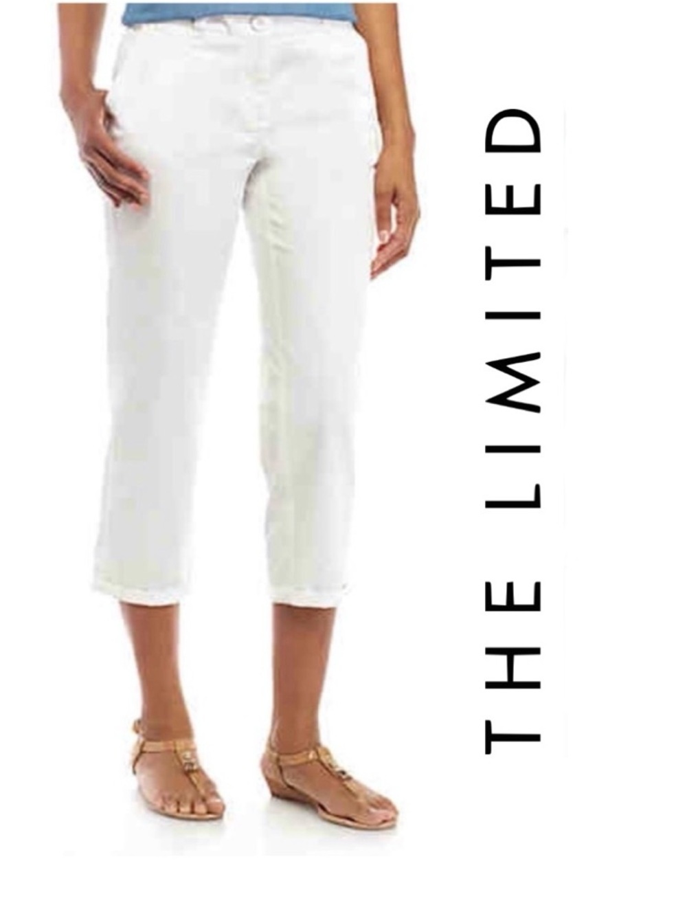 The Limited White Crop Capris Stretch Pants